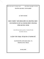 Phát triển mô hình mỗi xã, phường một sản phẩm ocop tại thành phố cẩm phả,  tỉnh quảng ninh