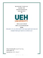 TIỂU LUẬN CUỐI kỳ môn LUẬT KINH DOANH đề tài tìm HIỂU về các HÌNH THỨC sáp NHẬP, hợp NHẤT DOANH NGHIỆP THEO QUY ĐỊNH của PHÁP LUẬT 