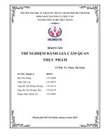 BÁO cáo THÍ NGHIỆM ĐÁNH GIÁ cảm QUAN THỰC PHẨM bài 5 PHÉP THỬ mô tả 
