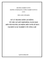 Tiểu luận tốt nghiệp trung cấp chính trị xử lý tình huống TRANH CHẤP LAO ĐỘNG