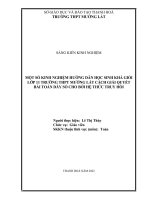 (SKKN 2022) Một số kinh nghiệm hướng dẫn học sinh khá giỏi lớp 11 trường THPT Mường Lát cách giải quyết bài toán dãy số cho bởi hệ thức truy hồi