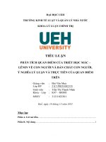 tiểu luận phân tích quan điểm của triết học mác – lênin về con người và bản chất con người, ý nghĩa lý luận và thực tiễn của quan điểm trên 