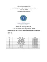 BUỔI THẢO LUẬN THỨ BA vấn đề CHUNG của hợp ĐỒNG (TIẾP) bộ môn hợp đồng dân sự và trách nhiệm bồi thường thiệt hại ngoài hợp đồng  