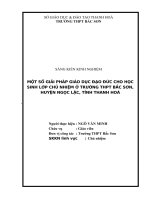 (SKKN 2022) Một số giải pháp giáo dục đạo đức cho học sinh lớp chủ nhiệm ở trường THPT Bắc Sơn, huyện Ngọc Lặc, tỉnh Thanh Hoá