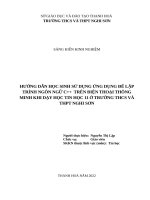 (SKKN 2022) hướng dẫn học sinh sử dụng ứng dụng để lập trình ngôn ngữ c++ trên điện thoại thông minh khi dạy học tin học 11 ở trường THCS và THPT nghi sơn 