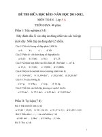 Đề thi giữa kì 2 lớp 5 môn Toán có đáp án và ma trận - Giáo viên Việt Nam