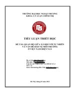 TIỂU LUẬN TRIẾT học đề tài QUAN hệ GIỮA xã hội với tự NHIÊN và vấn đề bảo vệ môi TRƯỜNG ở VIỆT NAM HIỆN NAY 22 