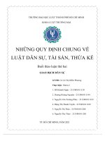 NHỮNG NH CHUNG v QUY đị ề LU TH ậ ự ả t dân s , tài s n, ừa kế buổi o lu n th hai thả ậ ứ GIAO d CH dân s ị ự 