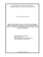 (SKKN 2022) Một số giải pháp nâng cao chất lượng hoạt động Tạo hình ở thể loại vẽ cho trẻ lớp mẫu giáo 4 - 5 tuổi B1tại Trường mầm non Thành Lâm, Huyện Bá Thước
