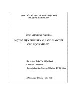 (SKKN 2022) Một số biện pháp rèn kĩ năng giao tiếp cho học sinh lớp 1