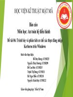 Báo cáo Môn học An toàn hệ điều hành Đề tài Trình bày và phân tích cơ chế xác thực đăng nhập Kerberos trên Windows