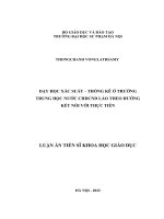 DẠY HỌC XÁC SUẤTTHỐNG KÊ Ở TRƯỜNG  TRUNG HỌC NƯỚC CHDCND LÀO THEO HƯỚNG  KẾT NỐI VỚI THỰC TIỄN .