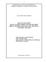 (SKKN 2022) một số giải pháp quản lý hoạt động tổ chuyên môn trong trường mầm non nga phượng 1 năm học 2021 2022 