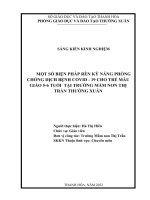 (SKKN 2022) một số biện pháp rèn kỹ năng phòng chống dịch bệnh covid 19 cho trẻ mẫu giáo 5 6 tuổi tại trường mầm non thị trấn thường xuân 