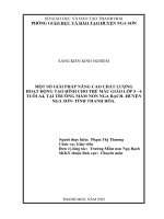 (SKKN 2022) một số giải pháp nâng cao chất lượng hoạt động tạo hình cho trẻ mẫu giáo lớp 5 6 tuổi a4 , tại trường mầm non nga bạch 