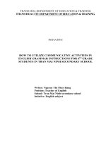 (SKKN 2022) how to utilize communicative activities in english grammar instructions for 6th grade students in tran mai ninh secondary school  