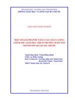 (SKKN 2022) một số giải pháp để nâng cao chất lượng chăm sóc, giáo dục trẻ ở trường mầm non thành sơn huyện bá thước 
