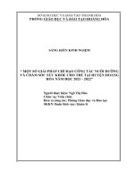 (SKKN 2022) Một số giải pháp chỉ đạo công tác nuôi dưỡng và chăm sóc sức khỏe cho trẻ tại huyện Hoằng Hóa năm học 2021-2022