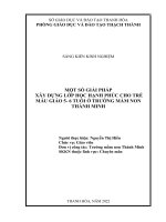(SKKN 2022) Một số giải pháp xây dựng lớp học hạnh phúc cho trẻ mẫu giáo 5- 6 tuổi ở trường mầm non Thành Minh