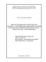 (SKKN 2022) một số giải pháp phát triển thẩm mỹ cho trẻ 3 4 tuổi thông qua hoạt động tạo hình (thể loại nặn) ở trường mầm non nga bạch 