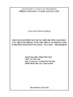 (SKKN 2022) một số giải pháp xây dựng môi trường giáo dục lấy trẻ làm trung tâm cho trẻ 25 36 tháng tuổi tại trường mầm non nga hải 
