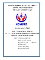 MÔN ỨNG DỤNG máy TÍNH (KG) đề tài ỨNG DỤNG MATLABSIMULINK TRONG điều KHIỂN hệ THỐNG ổn ĐỊNH điện tử TRÊN TOYOTA CAMRY 2010 