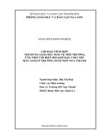 (SKKN 2022) một số giải pháp chỉ đạo tích hợp nội dung giáo dục bảo vệ môi trường và ứng phó với biến đổi khí hậu cho trẻ mẫu giáo ở trường mầm non nga thanh 