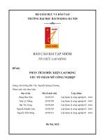 BÁO cáo bài tập NHÓM tổ CHỨC LAO ĐỘNG đề tài PHÂN TÍCH điều KIỆN LAO ĐỘNG yếu tố THẨM mỹ CÔNG NGHIỆP 1 