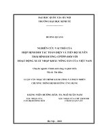 Nghiên cứu vai trò của hiệp định đối tác toàn diện và tiến bộ xuyên thái bình dương (CPTPP) đối với hoạt động xuất nhập khẩu nông sản của việt nam 