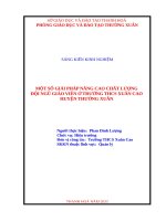 (SKKN 2022) Một số giải pháp nâng cao chất lượng đội ngũ giáo viên ở trường trung học cơ sở Xuân Cao, huyện Thường Xuân