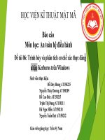 Báo cáo môn học an toàn hệ điều hành đề tài 06 trình bày và phân tích cơ chế xác thực đăng nhập kerberos trên windows 