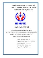 MÔN ỨNG DỤNG máy TÍNH (KG) đề tài ỨNG DỤNG MATLABSIMULINK TRONG điều KHIỂN hệ THỐNG ổn ĐỊNH điện tử TRÊN TOYOTA CAMRY 2010 