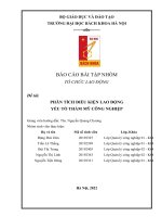 BÁO cáo bài tập NHÓM tổ CHỨC LAO ĐỘNG đề tài PHÂN TÍCH điều KIỆN LAO ĐỘNG yếu tố THẨM mỹ CÔNG NGHIỆP 