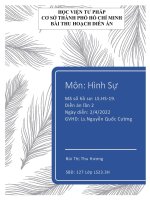 BÀI THU HOẠCH DIỄN án tham gia xét hỏi với tư cách là luật sư bào chữa cho bị cáo kiều thanh bình 