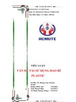 TIỂU LUẬN VẤN ĐỀ TÁI SỬ DỤNG BAO BÌ PLASTIC