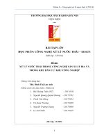 BÀI TẬP LỚN HỌC PHẦN CÔNG NGHỆ XỬ LÝ NƯỚC THẢI  Đề tài XỬ LÝ NƯỚC THẢI TRONG CÔNG NGHỆ SẢN XUẤT BIA VÀ TRONG KHU DÂN CƯ KHU CÔNG NGHIỆP