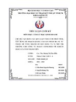 VẬN DỤNG CÁC QUY LUẬT TÂM LÝ ĐỂ PHÂN TÍCH, XÂY DỰNG KẾ HOẠCH QUẢNG CÁO SẢN PHẨM BIA SƯ TỬ TRẮNG ĐỂ TĂNG DOANH SỐ BÁN HÀNG VÀ VỊ THẾ THỊ TRƯỜNG CHO CÔNG TY MASAN CONSUMER TỚI KHÁCH HÀNG LỨA TUỔI THANH NIÊN