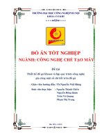 thiết kế đồ gá khoan và lập quy trình công nghệ gia công một số chi tiết trên đồ gá