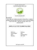 Thực hiện quy trình chăm sóc nuôi dưỡng và phòng trị bệnh cho đàn bò cái sinh sản nuôi tại trại bò khoa chăn nuôi thú y, trường đại học nông lâm thái nguyên  