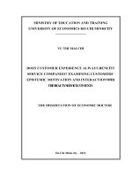 Trải nghiệm khách hàng có luôn mang lại lợi ích cho các công ty dịch vụ? Xem xét động cơ nhận thức khách hàng và sự tương tác khách hàng trong bối cảnh dịch vụ thẩm mỹ.