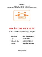 ĐỒ án CHI TIẾT máy đề bài thiết kế trạm dẫn động băng tải 