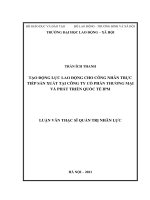 Tạo động lực lao động cho công nhân trực tiếp sản xuất tại công ty cổ phần thương mại và phát triển quốc tế IPM 