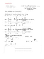 Đề kiểm tra giữa kì 1 lớp 5 môn Toán Có ĐÁP ÁN – Đề 1