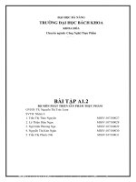 BÀI tập a1 2 bộ môn PHÁT TRIỂN sản PHẨM THỰC PHẨM dự án đồ uống dành cho người ăn kiêng giảm cân 