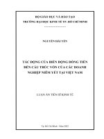 (Luận án tiến sĩ) tác động của biến động dòng tiền đến cấu trúc vốn của các doanh nghiệp niêm yết tại việt nam 