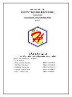 BÀI tập a1 2 bộ môn PHÁT TRIỂN sản PHẨM THỰC PHẨM dự án đồ uống dành cho người ăn kiêng giảm cân 