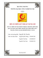 Thiết kế mạch đếm nghịch, nhị phân, đồng bộ Kđ = 8, sử dụng JKFF hiển thị kết quả đếm trên LED 7 thanh, có đầu ra báo khi đếm được 3 xung