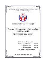 BÁO cáo THỰC tập tốt NGHIỆP CÔNG TY cổ PHẦN đầu tư và THƯƠNG mại NAM AUTO (MITSUBISHI NAM AUTO) 