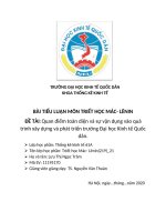 Quan điểm toàn diện và sự vận dụng vào quá trình xây dựng và phát triển trường Đại học Kinh tế Quốc dân