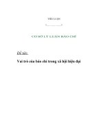 Vai trò của báo chí trong xã hội hiện đại 